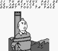 une photo d'Ã©cran de Tintin - Le Temple du Soleil sur Nintendo Game Boy